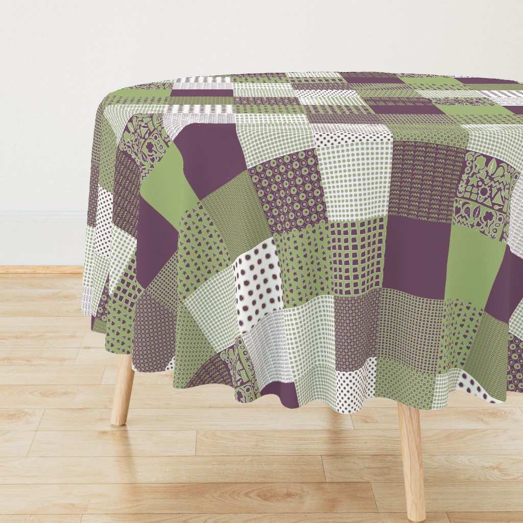 Cheater Quilt, Purple Peas