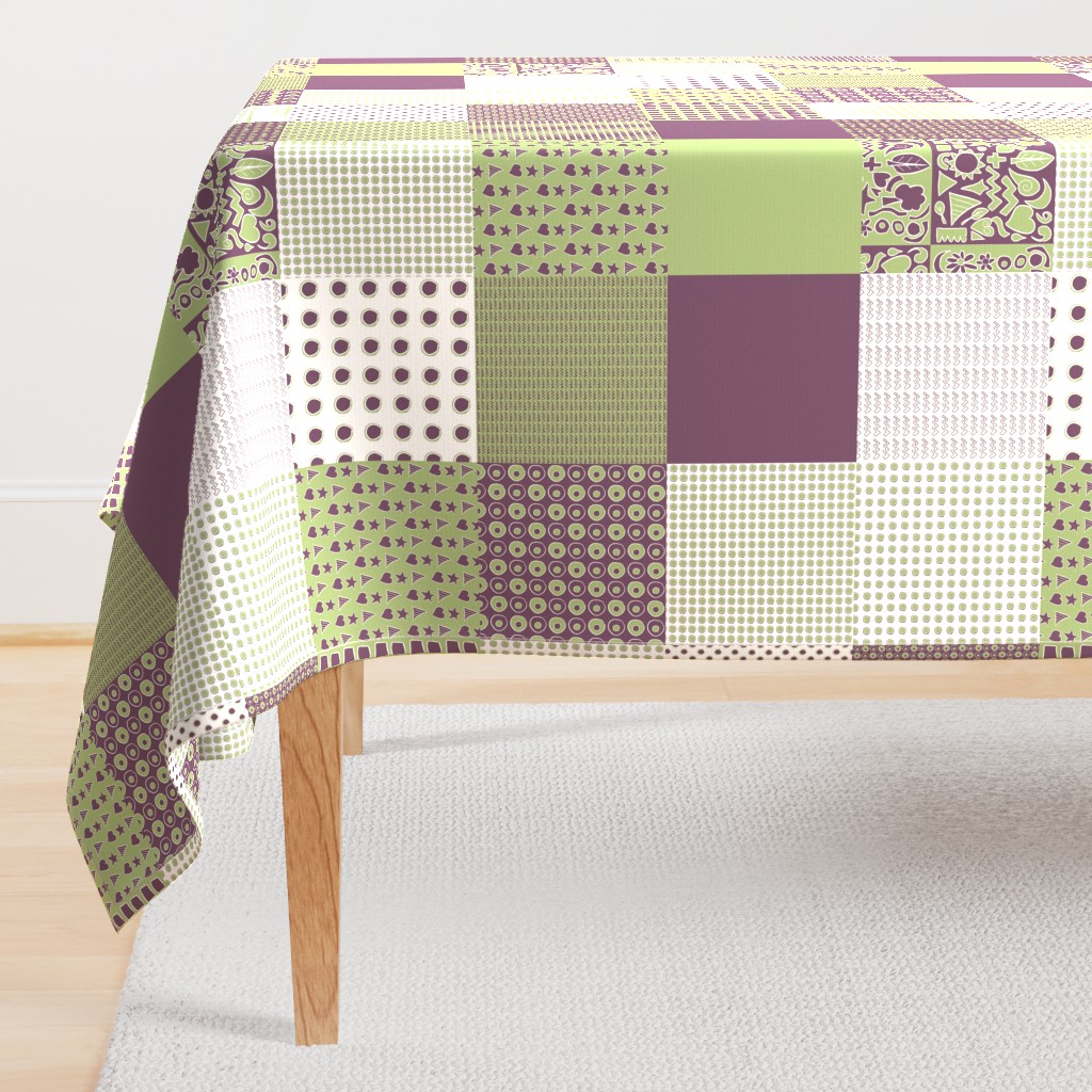 Cheater Quilt, Purple Peas