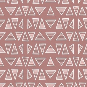 Striped Triangles Dusty Rose small scale