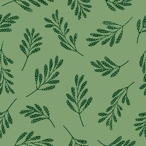 Green leaves with scattered dots texture repeat pattern