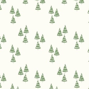 Small - Cute Christmas tree scattered in snow mountain pattern