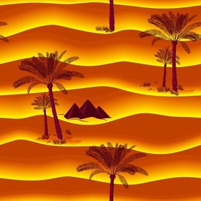 Pattern dune palms sunset