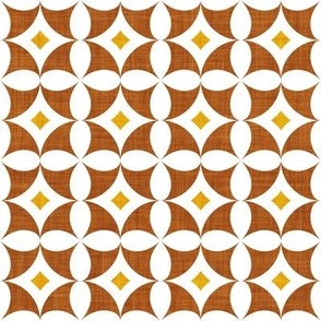 Small scale // Geometric tiles inspiration 10 // white goldenrod yellow and brown copper 