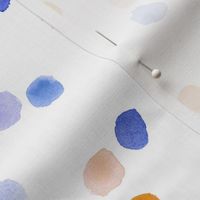 Rust and indigo - watercolor confetti - painted dots - polka dot brush stroke spots a571-2