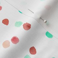 Mint and redwood fun and joy - watercolor confetti - painted dots - polka dot brush stroke spots a571-4