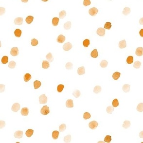 Tangerine watercolor confetti - painted dots - polka dot brush stroke spots a571-17