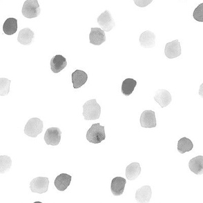 Silver dots - watercolor confetti - painted dots - polka dot brush stroke spots a571-22