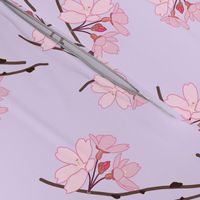 Cherry Blossom Flourish - soft lilac, medium 