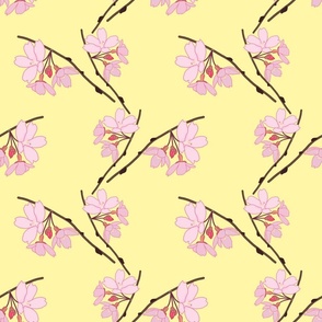 Cherry Blossom Ballet - sunshine yellow, medium 