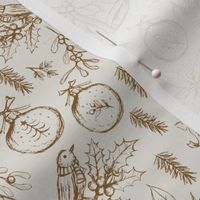 Winter Holiday Toile, Brown