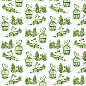 Snowy Christmas Toile | green