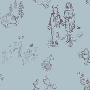 Hill Country Toile in Sky Blue