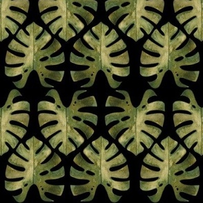 watercolor monstera leafs (black)