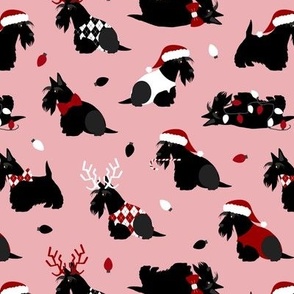 Scottish Terrier - Scottie Christmas Pink