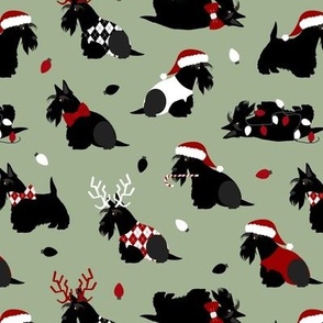 Scottish Terrier - Scottie Christmas Green