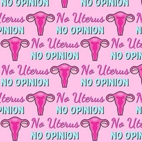 No Uterus No Opinion - medium on pink