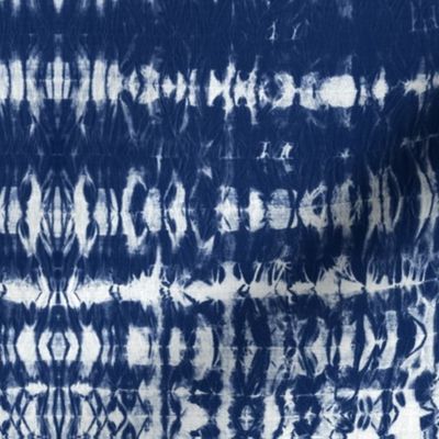 Tie dye shibori horizontal indigo blue stripes