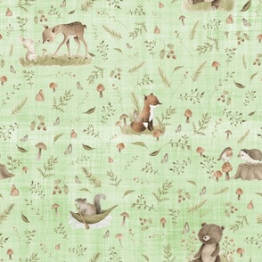 woodland green linen