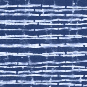 Blue indigo horizontal stripes tie dye 