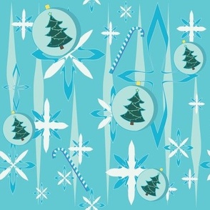 Mid Century Snowflakes and bubbles