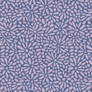 Petals in Mauve on Blue 2 - small scale