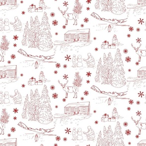 Snowy Toile-Red