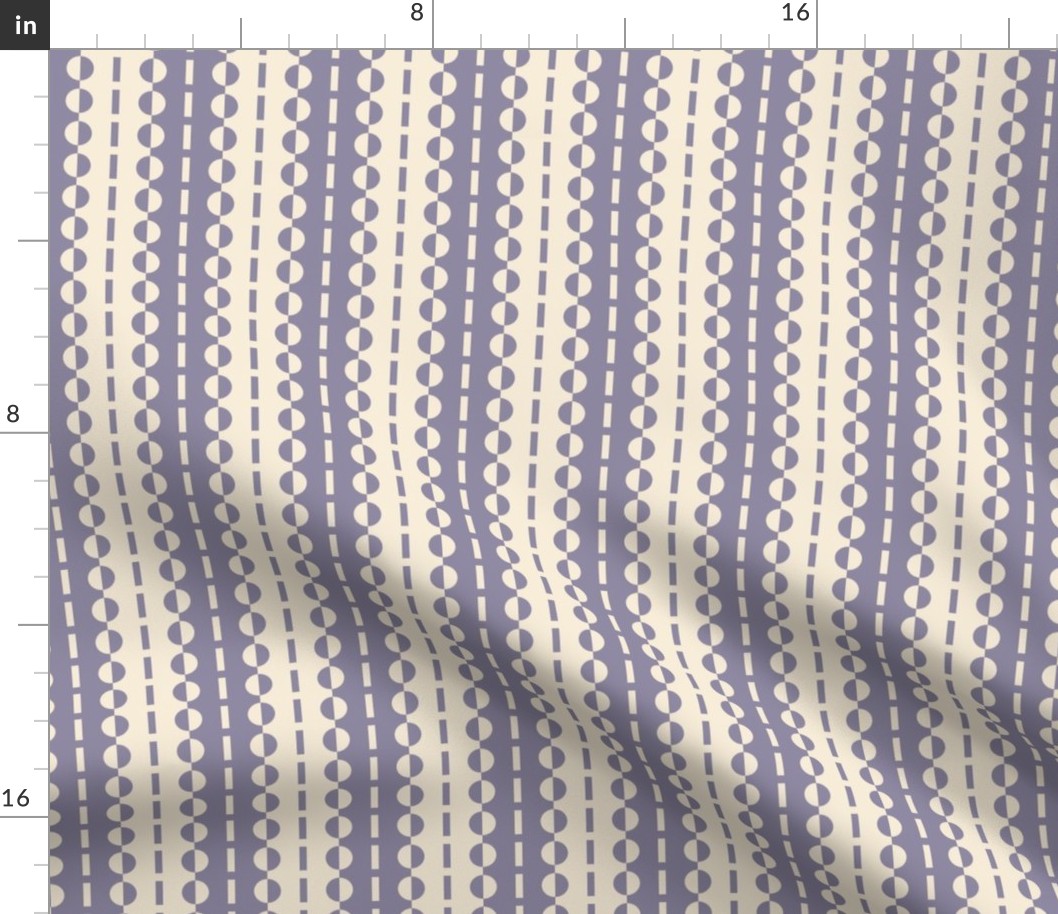 Vertical Pleated stripes-gray purple and deep cream