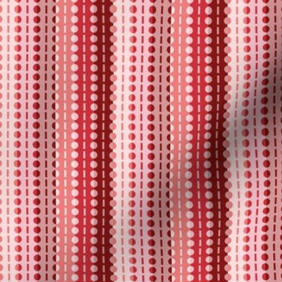 Vertical Pleated Stripes-Red to Pink Ombre