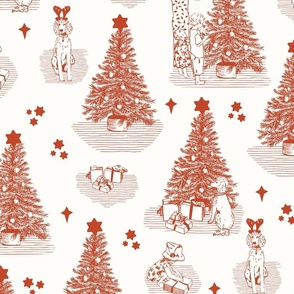 Christmas Tree Timming Toile // Red