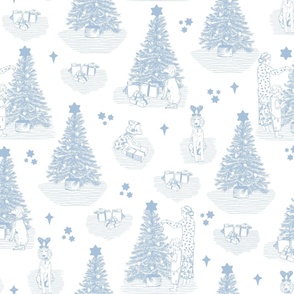 Christmas Tree Timming Toile // Sky Blue