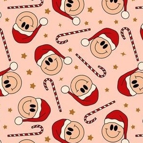 Groovy Christmas Happy Face Pattern