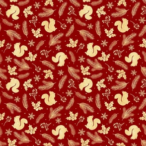 Chistmas pattern squirrel red