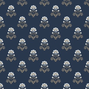 petal solids calm-indian floral-coordinate -navy-sky blue