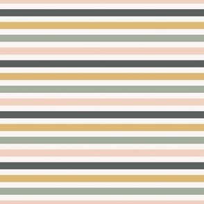 Horizontal Block Stripes in Pink, Gold and Green