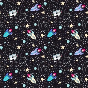 Ditsy space adventure  black