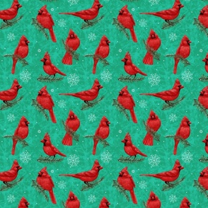 Northern Cardinals Bright Green