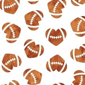 heart footballs - watercolor - LAD21