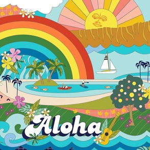 Aloha, Anuenue!* (Hello, Rainbow!) (Jumbo) || large-scale retro hawaii