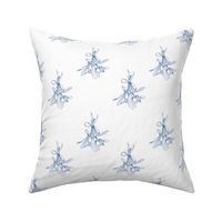 Mistletoe Blue on White