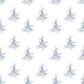 Mistletoe Blue on White