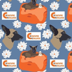 Medium print // Malinois dog Couture College blue and orange Malinois dog