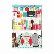 Retro Midcentury Kitchen Tea Towel 2024 Calendar