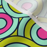 Pop Art Groovy Circles // Hot Pink, Chartreuse Green, Mint Blue