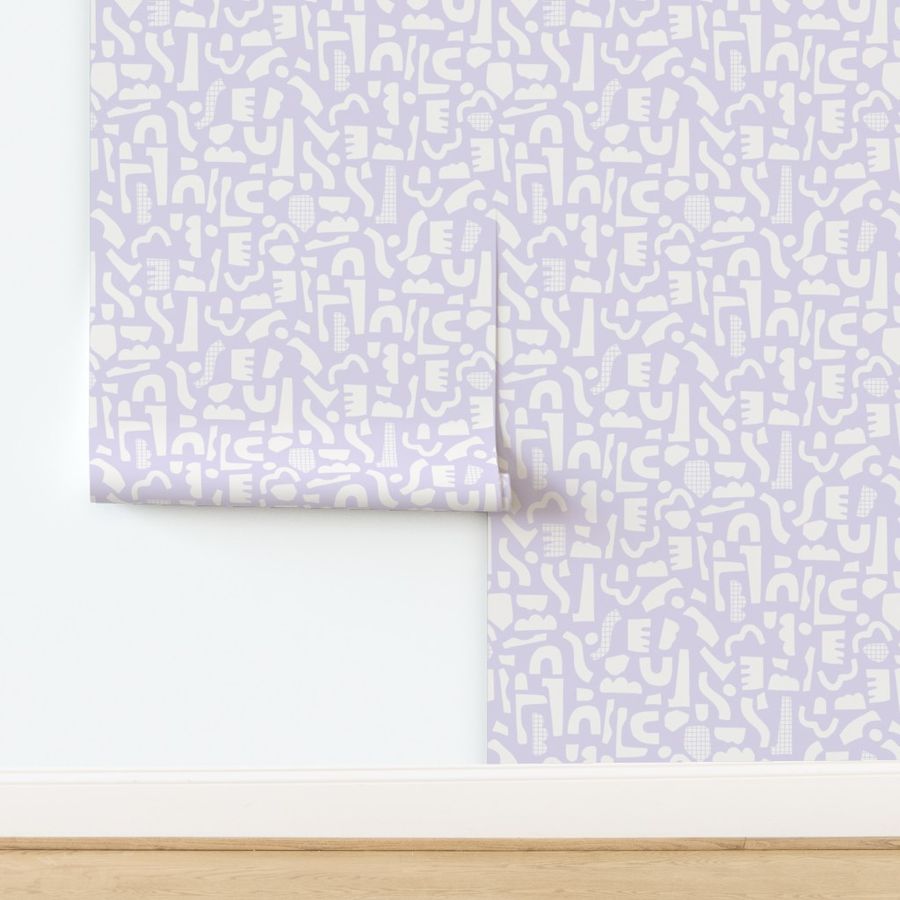 Abstract Cuted Shapes - Lilac