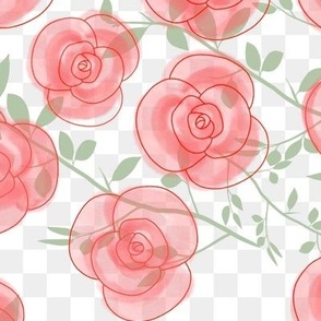 Light Red roses in green