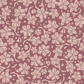 2tone tapestry floral - dark rose TextureTerry