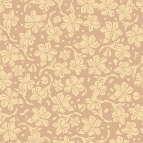 2tone tapestry floral - tan naples yellow textureterry-02