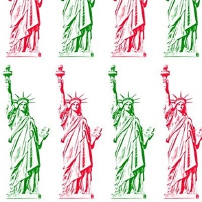 Liberty Enlightening the World - Christmas Colors - Straight Line  - MEDIUM