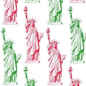 Liberty Enlightening the World - Christmas Colors - Diagonal - MEDIUM