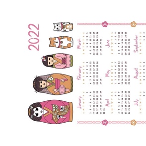 2022 Calendar Japanese Nesting Dolls
